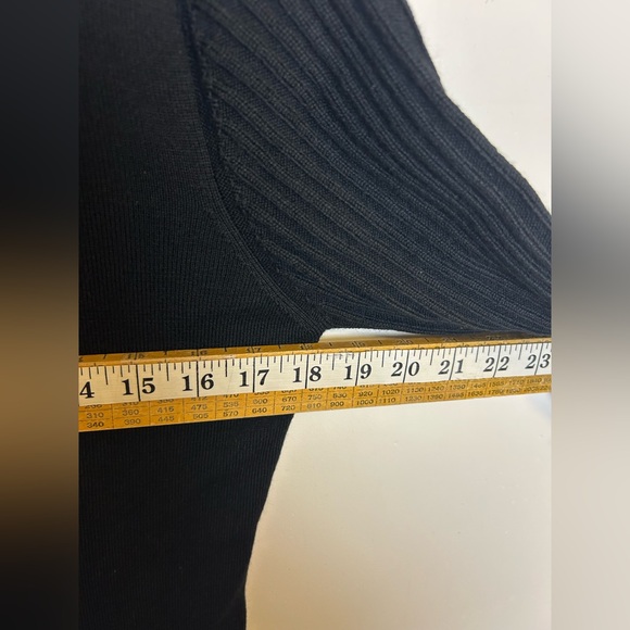 Perse Wool Turtleneck Knit Midi Dress Black Color Size M old Money Stretch - Picture 10 of 13